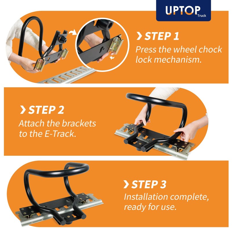 UPTOP Motorcycle Wheel Chock Steel for E-Track/X-Track System, Fits Up