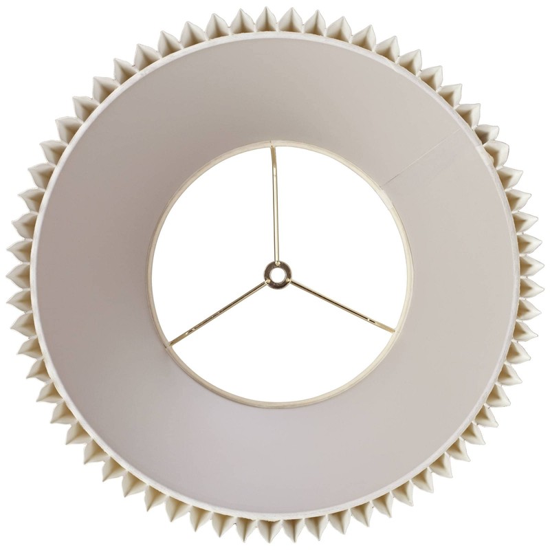 Ivory Linen Knife Pleat Medium Lamp Shade 9" Top x