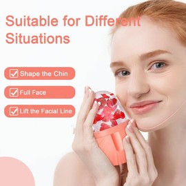 Juego de herramientas de masaje facial de cinco piezas, tablero gua sha de acero inoxidable y rodillo 3D, bandeja de hielo de silicona: herramienta de compresa fría facial reutilizable, diadema de vellón coral: evita que el agua salpique tu cabello cuand