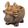 Classic Home and Garden Indoor Outdoor Cement Moose Planter, Brown,