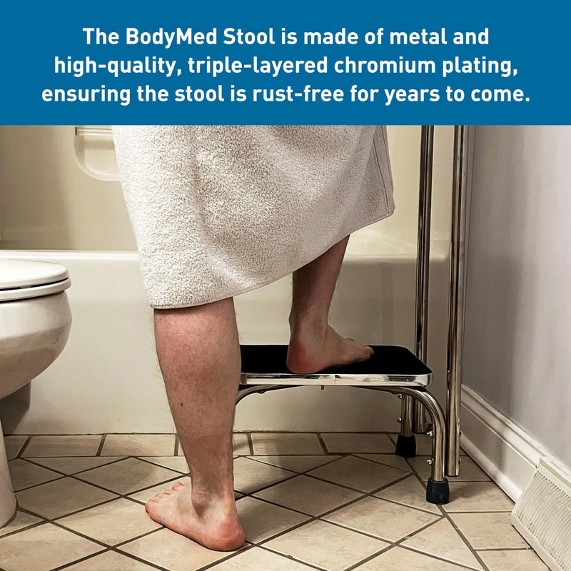 BodyMed Heavy-Duty Foot Step Stool with Handle and Non-Slip Rubber