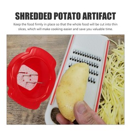 Garneck Food Safety Holder for Mandolin Slicer or Grater, Finger Anti-Cut Protectors for Vegetable Grater Peelers Food Slicer Cutter Finger Guard for Mandoline Slicer Grater Cutting Red
