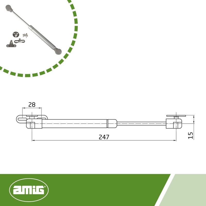 Amig - Gas Compass for Lifting Folding Doors of Furniture