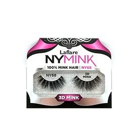 Laflare 3D NY Mink Eyelashes, 100% Real Mink Hair Lashes, Luxury Makeup, Natural, Light, Trendy, Variety, Reusable, Multi layered Real Mink Hair Lashes (NY68)
