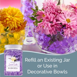 SMELLS BEGONE Odor Eliminator Gel Bead Refill - Eliminates Odor from Bathrooms, Boats, Cars, RVs & Pet Areas - Made with Essential Oils - Lavender Vanilla Scent - 48 Ounce