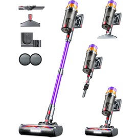 RENDOW Cordless Vacuum Cleaner, 500W 50KPA 60Mins Vacuum Cleaners for Home, Self-Standing Stick Vacuums with LED Display, Lightweight Anti-Tangle Wireless Vacuum for Pet Hair Hard Floors Carpet