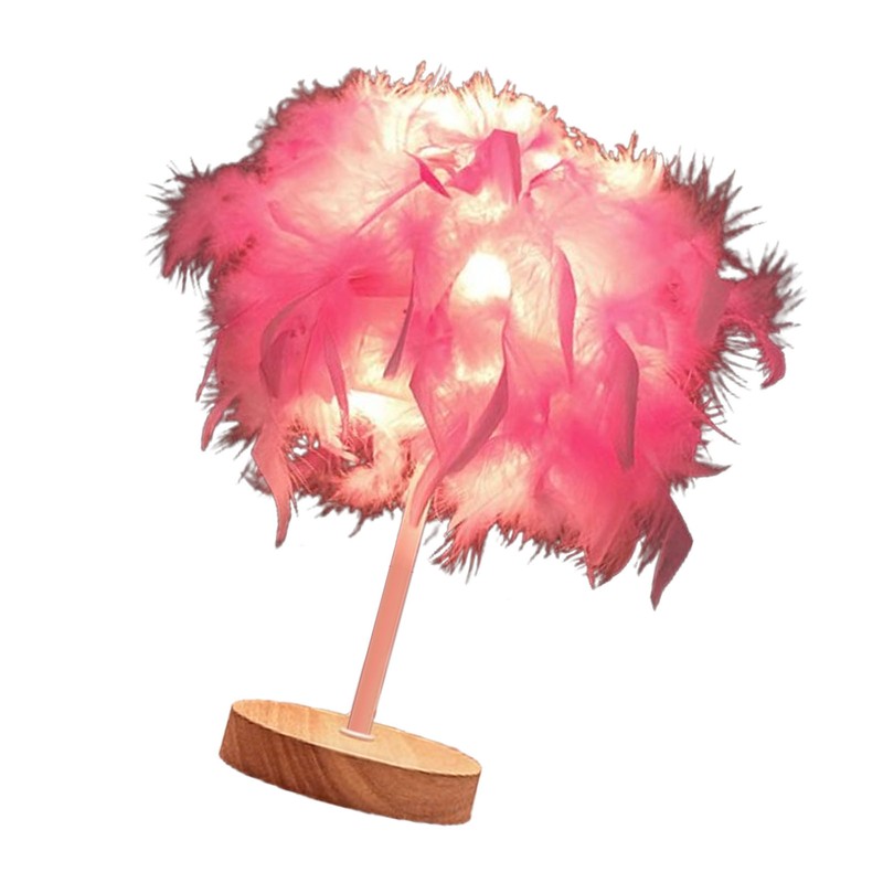 Feather Table Lamp Light Luxury Bedside Lamp Night Light for
