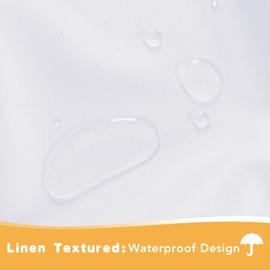 HolidayIdeas Extra Wide Outdoor Curtains for Patio Waterproof, 4 Panels - 110 x 84 Inch - Privacy & Light Filtering Curtains White Grommet Outside Curtains for Porch, Gazebo, Pergola, Backyard