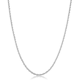 Savlano 925 Sterling Silver 1.8mm Solid Italian Rope Diamond Cut Twist Link Chain Necklace With a Gift Box For Men & Women - Made in Italy (18, 1.8mm)
