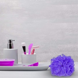 SAHAYA Mesh Soft Bathing Loofah 30 Gram Peach & Black Pack of 2