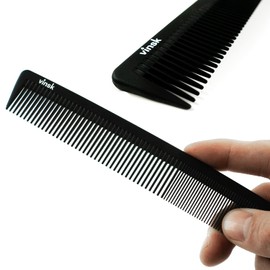 vinsk® Carbon Comb Beard Comb Fine & Coarse Hair Comb for Men | 100% Anti-Static for Beard & Hair | Fine Styling Comb in Hairdresser Quality | Hair Comb for Perfect Hair Styling Now