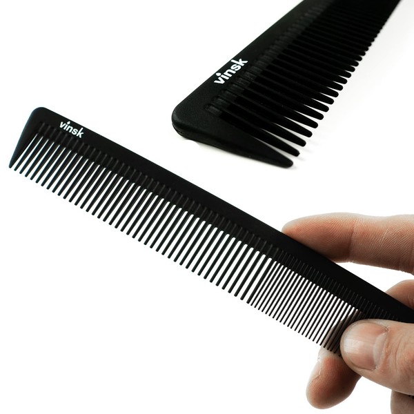 vinsk® Carbon Comb Beard Comb Fine & Coarse Hair Comb for Men | 100% Anti-Static for Beard & Hair | Fine Styling Comb in Hairdresser Quality | Hair Comb for Perfect Hair Styling Now