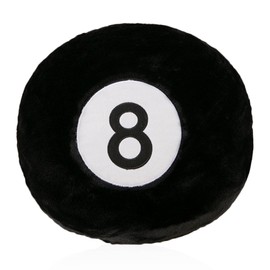 zhidiloveyou 8 Ball Pillow Black Stuffed Billiards Plush Small Decorative Cushion Toy, 13 in