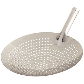 Winco Stainless Steel Round Skimmer, 12-Inch, Medium