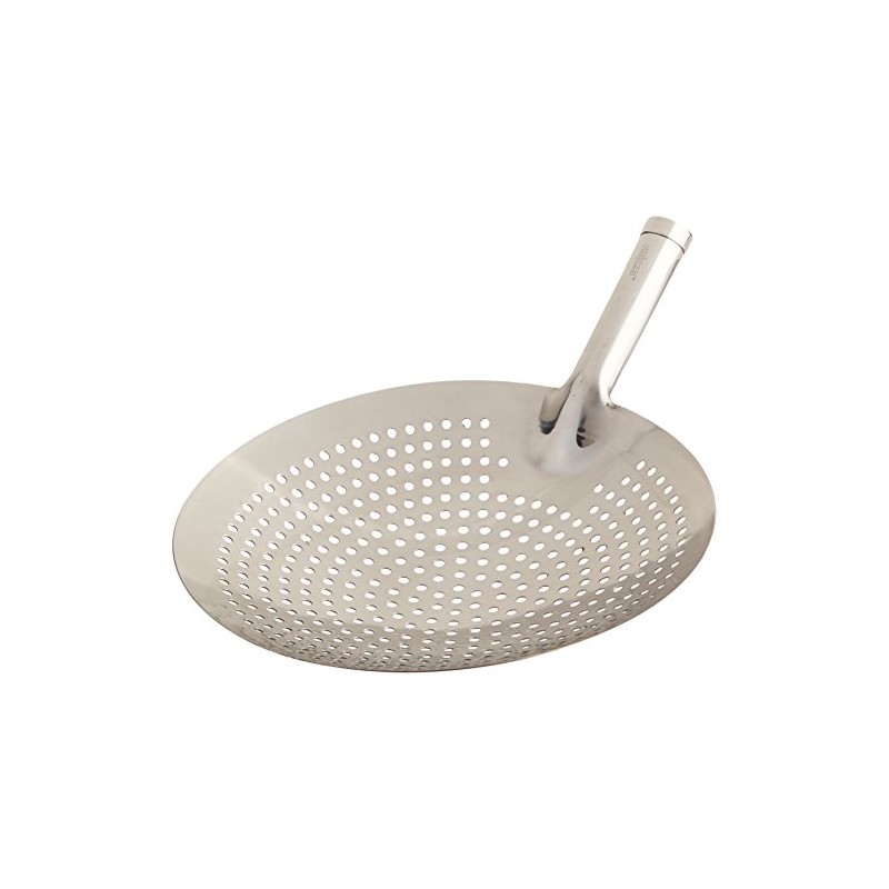 Winco Stainless Steel Round Skimmer, 12-Inch, Medium