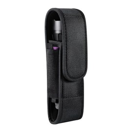 Flashlight Holster Torch Cover Holder for 16cm-17cm Flashlight Nylon Belt Torch Pouch Holder Tactical Torch Carry Case Leatherman Pouch for Camping Hiking Climbing Hunting Black