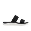 Clarks Women's Glide Joy Slide Sandal, Black Synthetic, 9