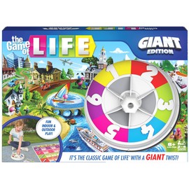 The Game of Life, Giant Edition Family Board Game Indoor/Outdoor Fun Game with Big Oversized Gameboard Cards Spinner, for Adults and Kids Ages 8 and up