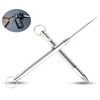 2 Pieces Portable Titanium Toothpicks Telescopic Keychain Toothpicks Metal Pocket