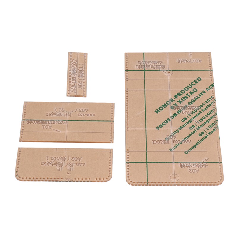 4Pcs Acrylic Templates Durable Reusable Transparent Clear DIY Leather Models
