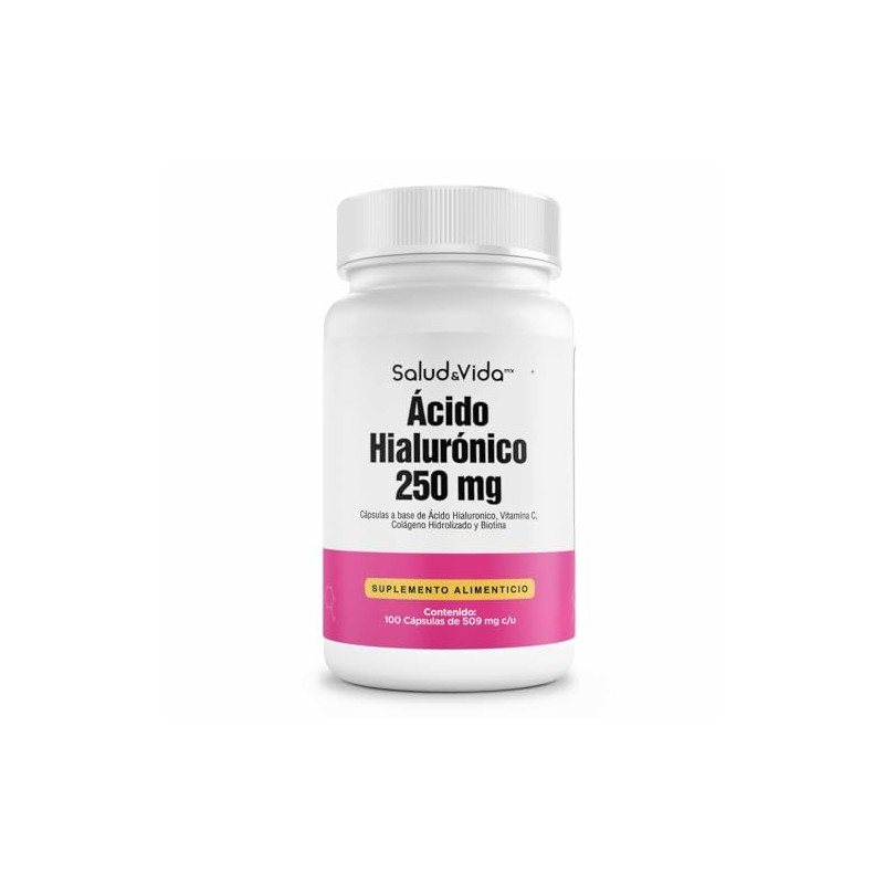 Ácido Hialurónico 250 mg | Con Vitamina C, Colágeno y