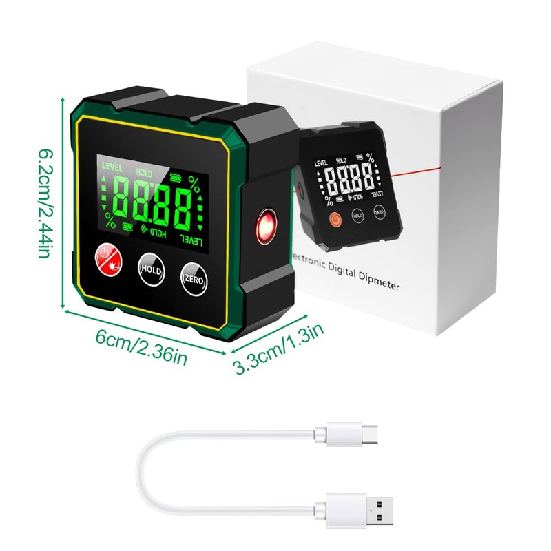 SOARFLY Digital Protractor Inclinometer with LCD Display, IP54 Waterproof, 0.1°