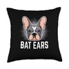 Bat Ears Dog Breed Rescue Pet Paws French Bulldog Throw