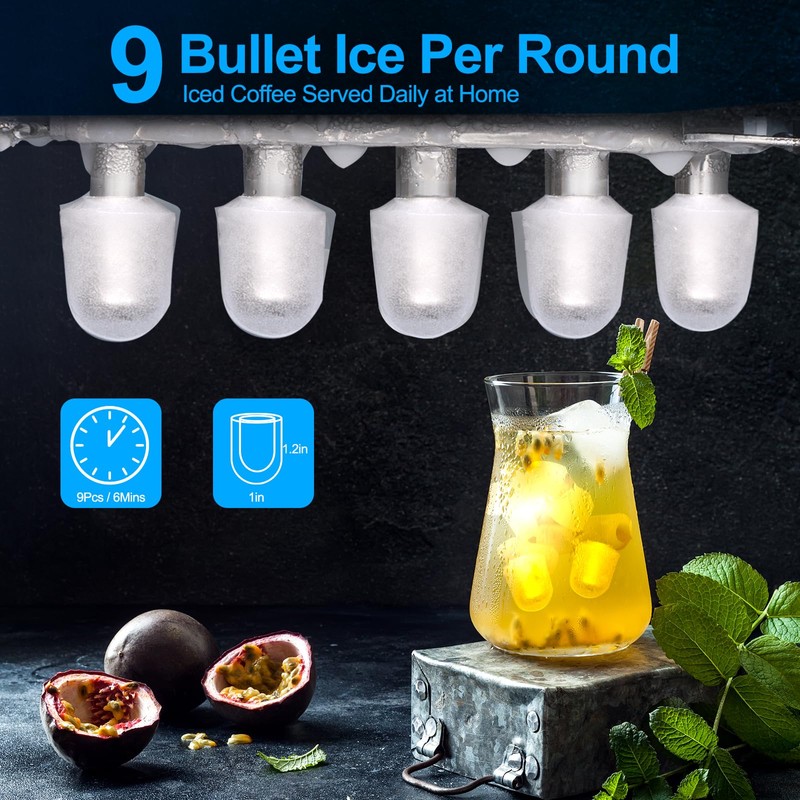Ice Maker Countertop, Portable Ice Machine Self-Cleaning, Portable Ice Cube