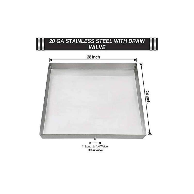 Pinnacle Woodcraft 27 x 25 Stainless Steel Washing Machine Drip