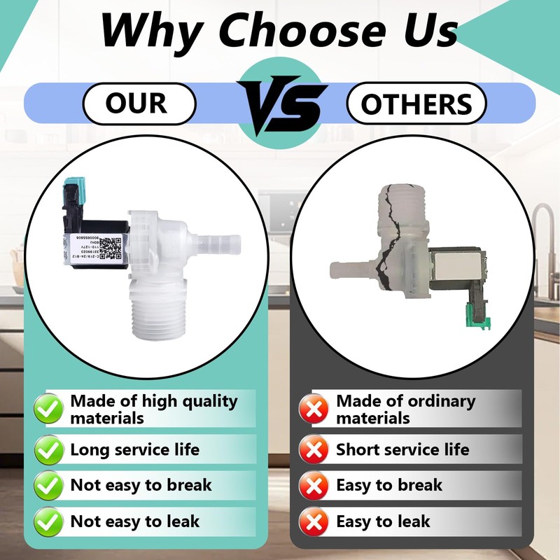 00628334 Dishwasher Water Inlet Valve Compatible with Bosch Dishwashers, Replaces