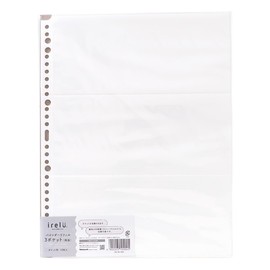 Nakabayashi IRL-RF-B05 irelu Binder Refills, 3 Pockets (Double Sided), For Tickets, Pack of 10