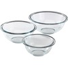 Pyrex 3 Piece Glass Mixing Bowl Set with 1, 1.5,