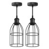 ledscom.de Retro Vintage Pendant Light Black E27 Socket Cage Shade