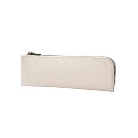 YONBEN Canvas Pencil Case Slim Pencil Pouch with Cotton Canvas Zipper Pencil Case Bag Simple Stationery Pouch Bag (Beige, S)