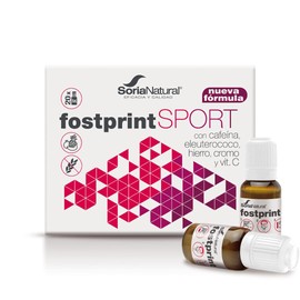 Soria Natural Fostprint Sport Jelly, Vitamin B, C and D, Caffeine, Iron, Chrome, NADH, Energy, Reduces Fatigue and Fatigue, 20 Bottles