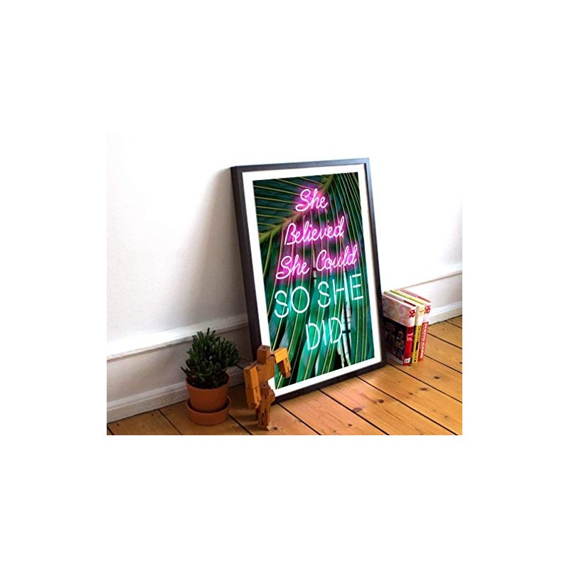 She Believed She Could So She Did, Neon Lights Sign,