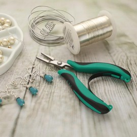 The Beadsmith Slim Flat Nose Plier – Micro Grip Series – 5 inches (127mm) – Comfortable Handle with Spring Action Design, Fine Polished Stainless-Steel Head, Quality Tool for Jewelry Making