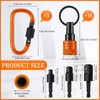 Threlaco 18 Pcs Drill Bit Holder Keychains 3 Pcs 1/4