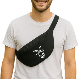 Huuraa Bauchtasche Steinbock Sternzeichen Symbol Geschenk 2,5 Liter Black Steinbock Geschenkidee