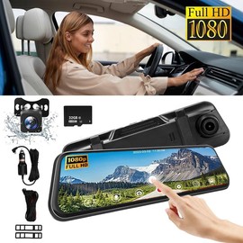 10-inch dash cam night vision, 1080P full touch screen with parking monitoring and reversing assist function, 24-hour loop recording:_Only Car DVR