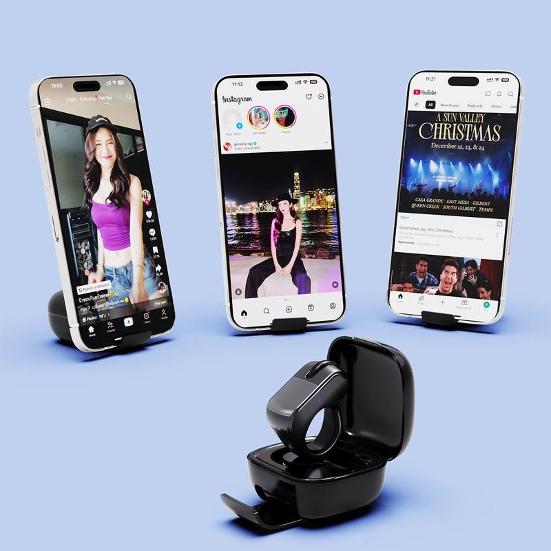 Bluetooth+2.4G Remote Control Scrolling Finger Ring Air Mouse with Touchpad