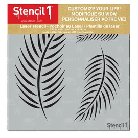 Stencil1 Palm Fronds Stencil 5.75" x 6" - Designs for Painting - Wall Stencils for Easy Room Makeover, Update Your Home Decor - Quality Reusable Mylar Template Size 5.75" x 6"