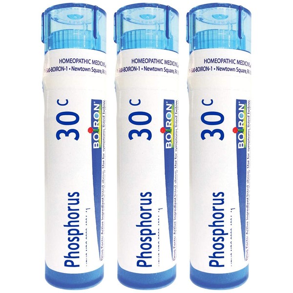Boiron Phosphorus 30c, 80 Pellets, Homeopathic Medicine for Dizziness with Sleeplessness, 3 Count