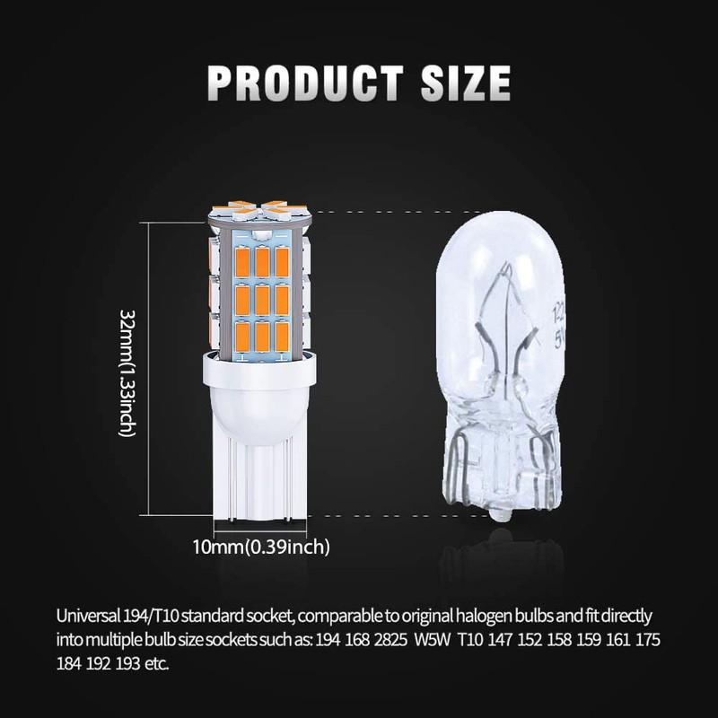 Antline T10 921 194 168 LED Bulbs Warm White 20-Packs,