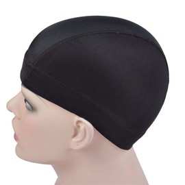 3 Pcs BlackWig Caps Dome Caps for Making Wig Stretchable Wig Caps with Wide Elastic Band (Black Dome Cap L)