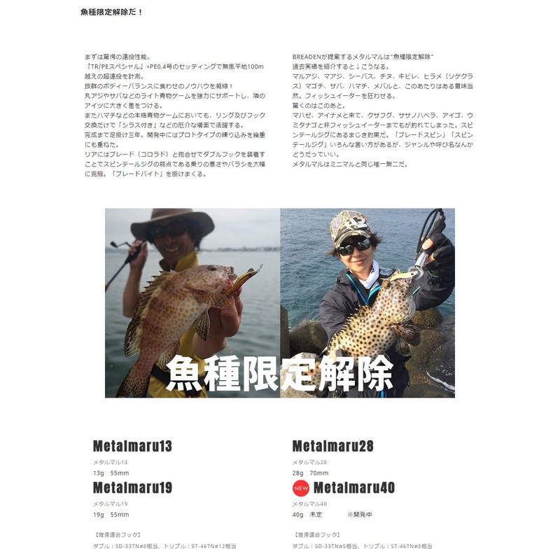 BREADEN Metal Jig Metalmaru19 Single 08 Red Frame.