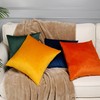 Pack of 2, Velvet Super Soft Solid Decorative Square Throw