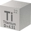 Titanium Cube - Metal Element Cubes - Laser Engraved Density