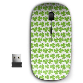 KAWAMOUSE 2.4G Ergonomic Portable USB Wireless Mouse for PC, Laptop, Computer, Notebook with Nano Receiver (Clover St Patricks)