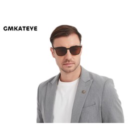 GMKATEYE Foldable Square Sunglasses Men Women, Polarized UV Protection Brown Driving Sunglass Folding Mens Womens Shades
